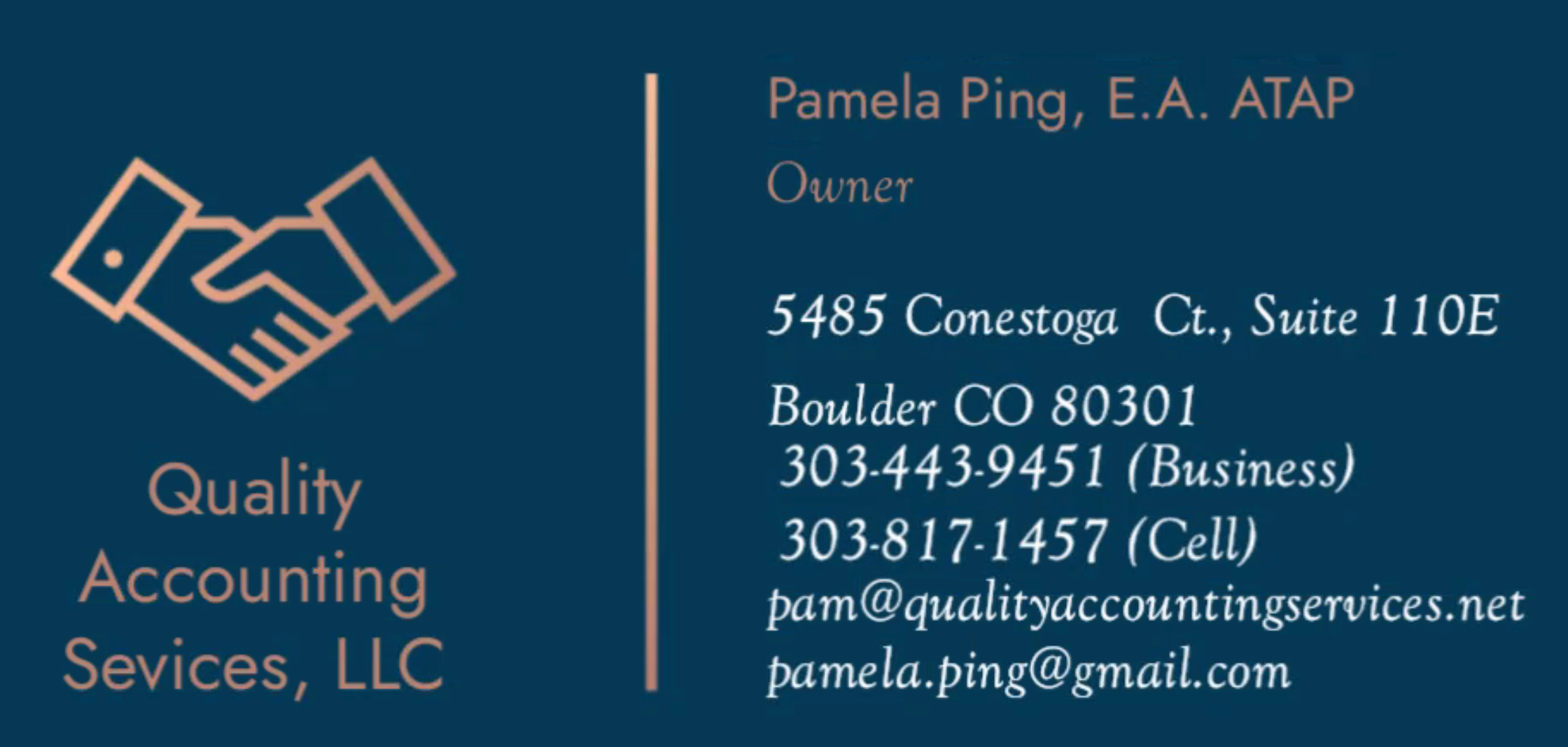 Quality Accounting Services, LCC - Pamela Ping, E.A. ATAP